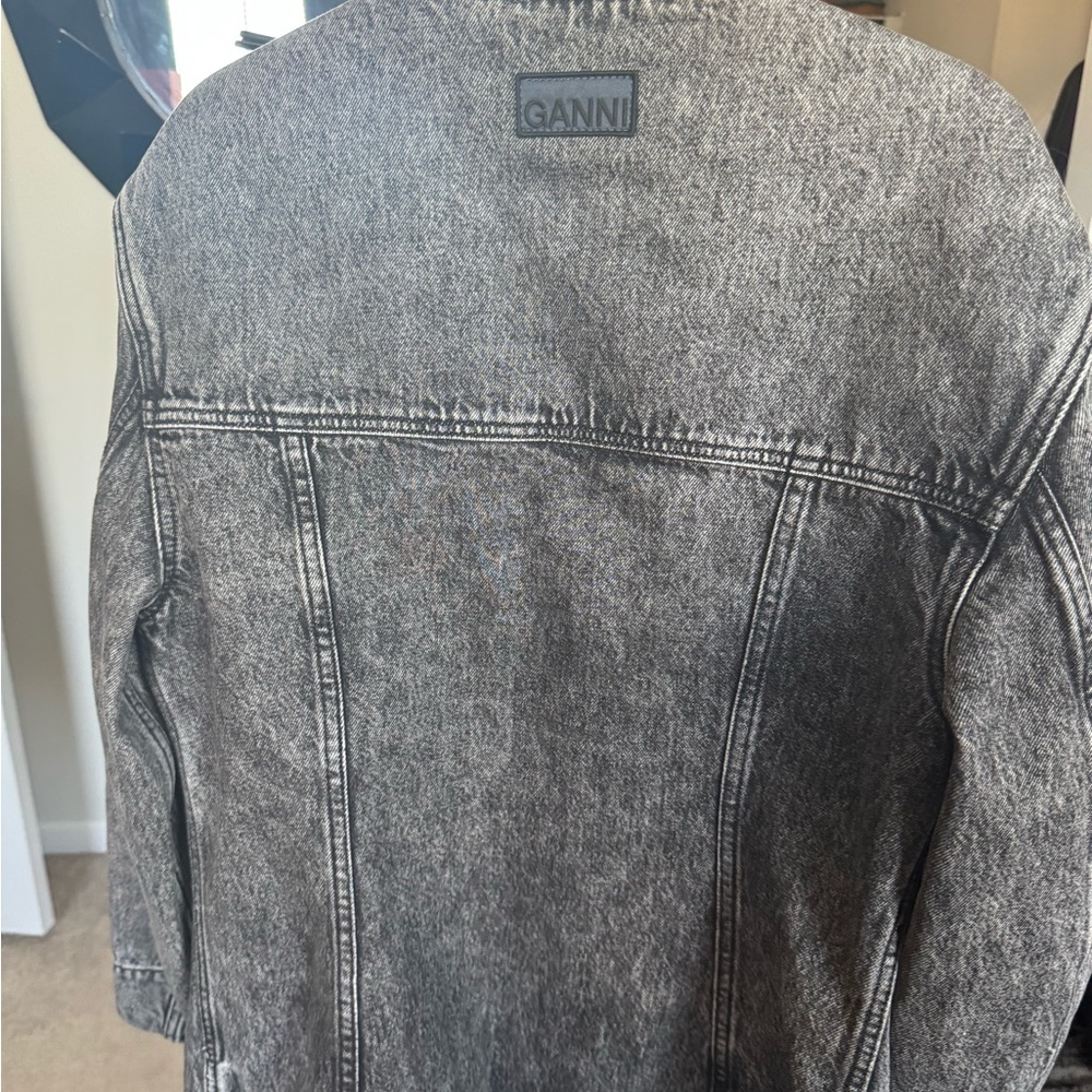 GANNI | Snow Washed denim Fitted Blazer / Size 40 XL - Picture 6 of 6